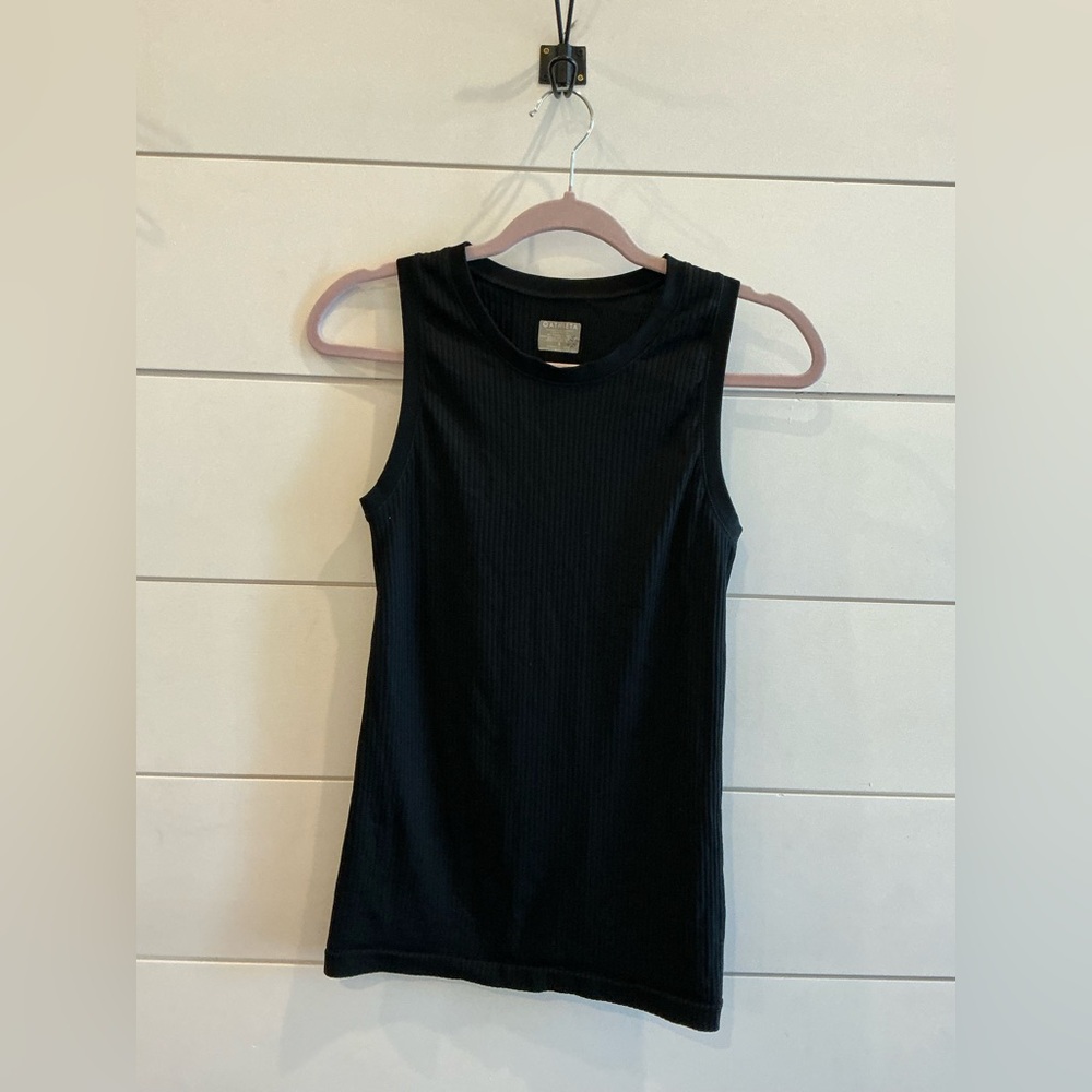 Athleta Black Ribbed Tank Top